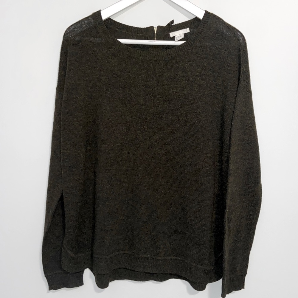Dark Olive Green Wool Sweater